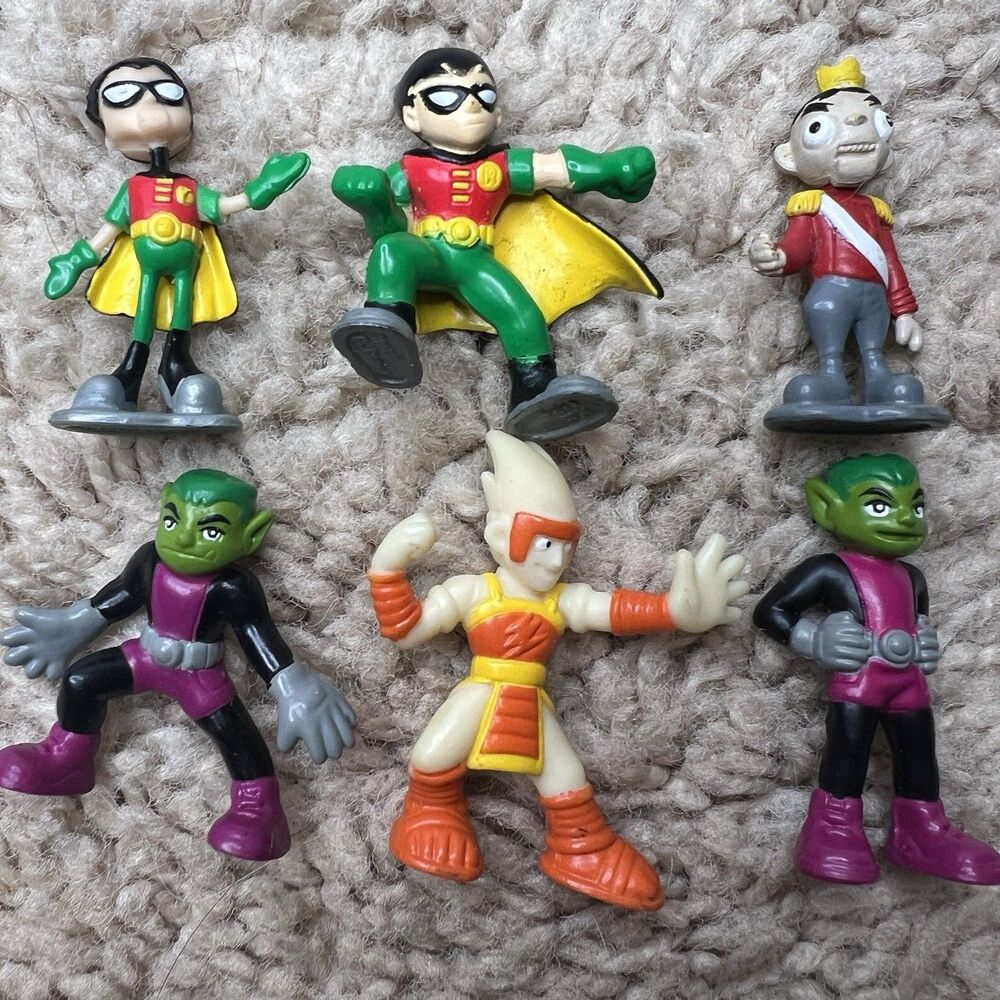 Bandai Teen Titans Mini Figures Lot 6 – Robin Beast Boy Puppet King Plasmus